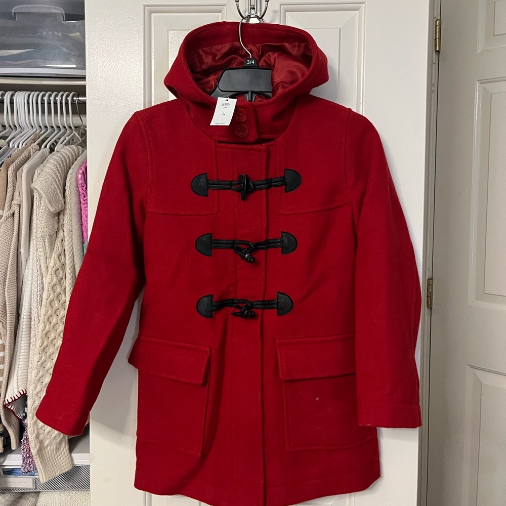 GAP Kids Vibrant Red Pea Coat with Toggles